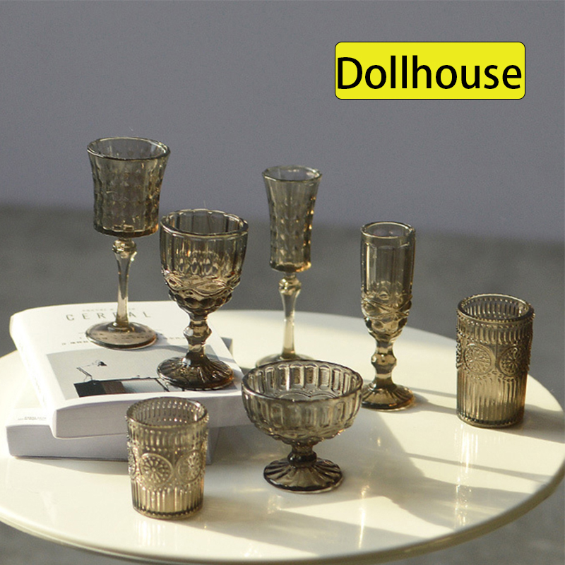 Dollhouse Furniture Set - 7 Buah/Set 1:6 Miniatur Cangkir Air