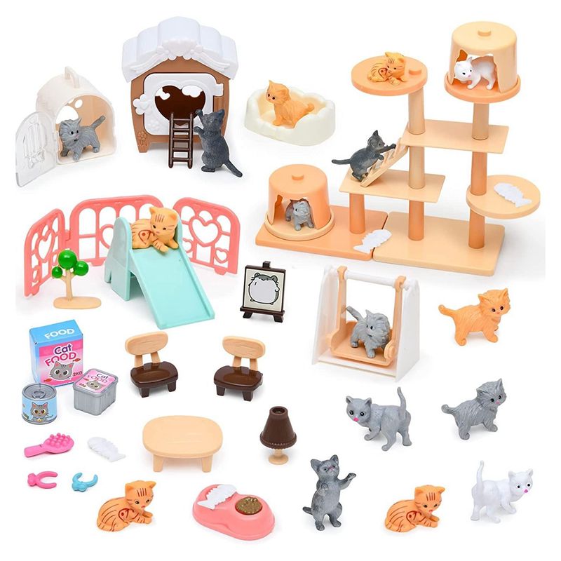Dollhouse Furniture Set - Set Hewan Peliharaan Bagian Kucing Barang