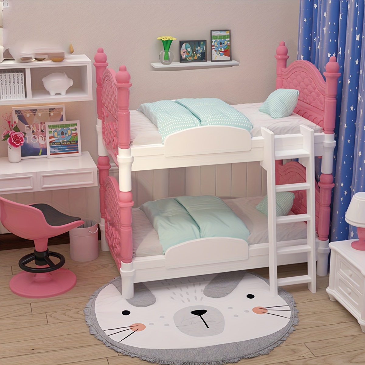 Dollhouse Furniture Set - Rumah Boneka Miniatur Tempat Tidur Ganda