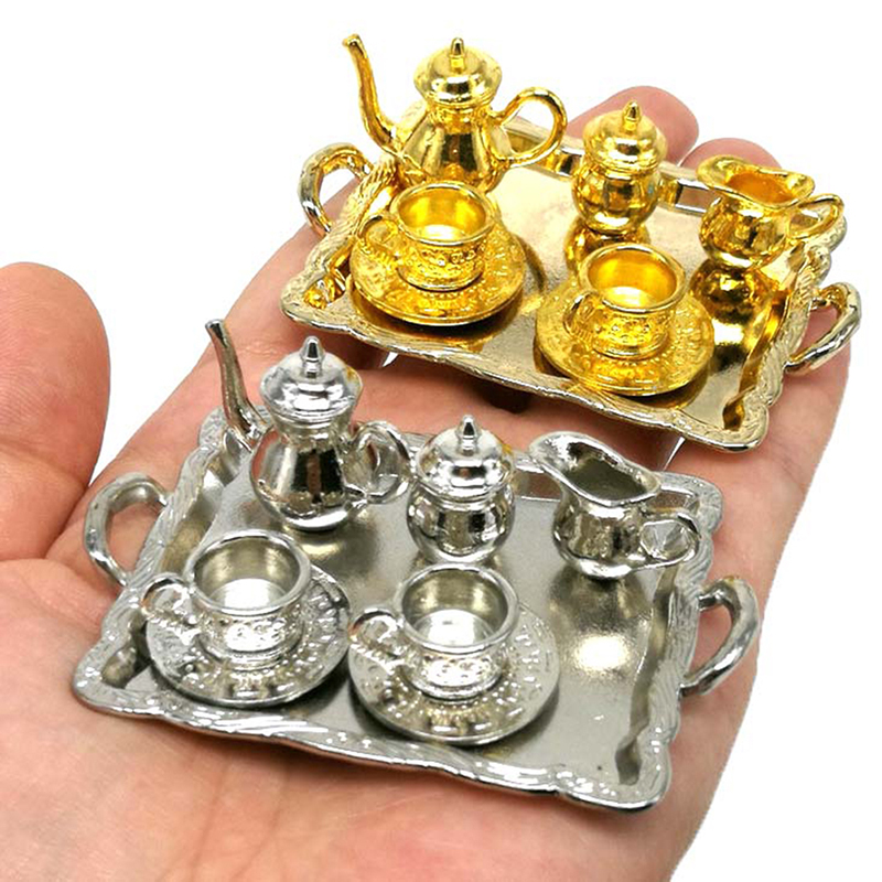 10 Buah Set Piring Cangkir Teh - Dollhouse Furniture Set ulasan dan harga