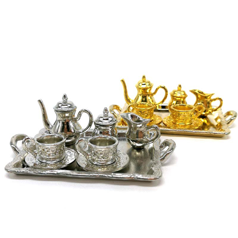 10 Buah Set Piring Cangkir Teh - Dollhouse Furniture Set ulasan dan harga