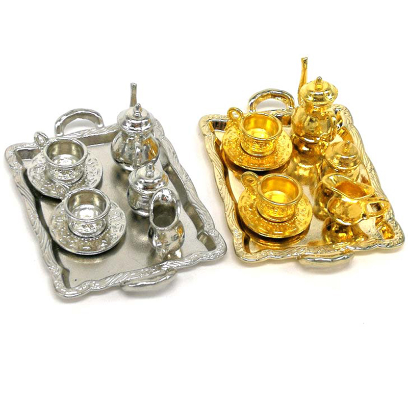 10 Buah Set Piring Cangkir Teh - Dollhouse Furniture Set ulasan dan harga